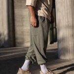 Φόρμα japaneese χακί με κορδόνι baggy σε oversized γραμμή - Image 3