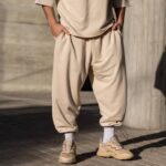 Φόρμα japaneese μπεζ με κορδόνι baggy σε oversized γραμμή - Image 2