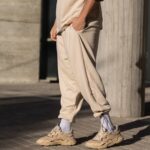 Φόρμα japaneese μπεζ με κορδόνι baggy σε oversized γραμμή - Image 3