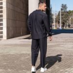 Σετ μαύρο πουκάμισο μαο & παντελόνι σε oversized γραμμή - Image 6