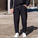 Σετ μαύρο πουκάμισο μαο & παντελόνι σε oversized γραμμή - Image 4