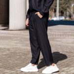 Σετ μαύρο πουκάμισο μαο & παντελόνι σε oversized γραμμή - Image 5