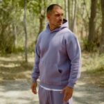 Φούτερ βιολετί με κουκούλα σε oversized γραμμή - Image 2