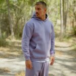 Φούτερ βιολετί με κουκούλα σε oversized γραμμή - Image 3