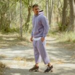 Φούτερ βιολετί με κουκούλα σε oversized γραμμή - Image 5