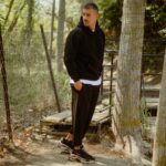 Σετ φούτερ μαύρο με κουκούλα & japanese φόρμα σε oversized γραμμή - Image 2