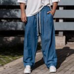 Τζιν baggy μπλε σε άνετη γραμμή