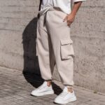 Φόρμα cargo μπεζ σε oversized γραμμή - Image 4