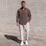 Παντελόνι μπεζ σε άνετη γραμμή - Image 5