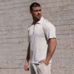 T-shirt μπλούζα μπεζ με φερμουάρ σε oversized γραμμή - Image 5