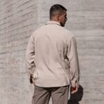 Πουκάμισο μπεζ σε oversized γραμμή - Image 4