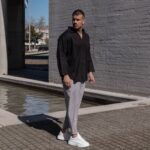 Πουκάμισο μαύρο με 3/4 μανίκι σε oversized γραμμή - Image 3