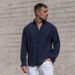 Πουκάμισο μπλε σε oversized γραμμή - Image 2