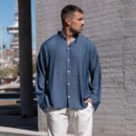 Πουκάμισο μαο τζιν σε oversized γραμμή - Image 2