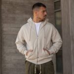 Ζακέτα φούτερ μπεζ σε oversized γραμμή - Image 3