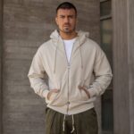 Ζακέτα φούτερ μπεζ σε oversized γραμμή - Image 2