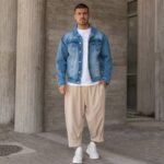 Παντελόνι μπεζ japaneese σε oversized γραμμή - Image 4