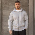 Ζακέτα φούτερ γκρι σε oversized γραμμή