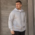 Ζακέτα φούτερ γκρι σε oversized γραμμή - Image 2