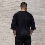 T-shirt μπλούζα 3/4 μαύρο σε oversized γραμμή - Image 3