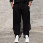 Φόρμα μαύρη με λάστιχο scratch σε oversized γραμμή