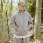 Φούτερ γκρι με κουκούλα σε oversized γραμμή - Image 3
