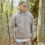 Φούτερ γκρι με κουκούλα σε oversized γραμμή - Image 2
