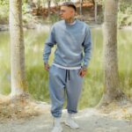 Σετ φούτερ σιελ με λαιμόκοψη & baggy φόρμα σε oversized γραμμή - Image 2