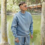Σετ φούτερ σιελ με λαιμόκοψη & baggy φόρμα σε oversized γραμμή - Image 4