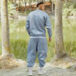 Σετ φούτερ σιελ με λαιμόκοψη & baggy φόρμα σε oversized γραμμή - Image 3
