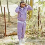 Σετ κοτλέ jacket & παντελόνι cargo μωβ σε κανονική γραμμή - Image 4