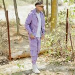 Σετ κοτλέ jacket & παντελόνι cargo μωβ σε κανονική γραμμή - Image 2