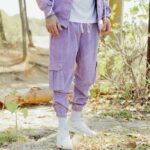 Σετ κοτλέ jacket & παντελόνι cargo μωβ σε κανονική γραμμή - Image 6