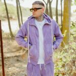 Σετ κοτλέ jacket & παντελόνι cargo μωβ σε κανονική γραμμή - Image 5