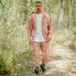 Σετ κοτλέ jacket & παντελόνι cargo ροζ σε oversized γραμμή