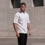 T-shirt μπλούζα λευκή με φερμουάρ σε oversized γραμμή - Image 3