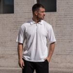 T-shirt μπλούζα λευκή με φερμουάρ σε oversized γραμμή