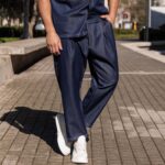 Σετ τζιν κοντομάνικο πουκάμισο & παντελόνι σε oversized γραμμή - Image 6