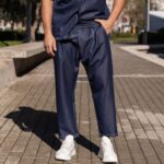 Σετ τζιν κοντομάνικο πουκάμισο & παντελόνι σε oversized γραμμή - Image 5