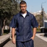 Σετ τζιν κοντομάνικο πουκάμισο & παντελόνι σε oversized γραμμή - Image 3