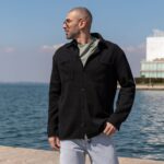 Ζακέτα - πουκάμισο μαύρο σε oversized γραμμή