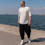 Παντελόνι μαύρο japaneese λινό σε oversized γραμμή - Image 4