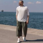 Παντελόνι χακί capri japaneese σε oversized γραμμή - Image 5