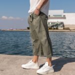 Παντελόνι χακί capri japaneese σε oversized γραμμή - Image 4