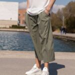 Παντελόνι χακί capri japaneese σε oversized γραμμή - Image 2