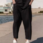 Σετ παντελόνι & T-shirt μαύρο σε oversized γραμμή - Image 4