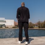 Σετ μαύρο πουκάμισο 3/4  & παντελόνι σε oversized γραμμή - Image 6