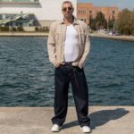 Ζακέτα - πουκάμισο μπεζ σε oversized γραμμή - Image 4