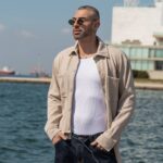 Ζακέτα - πουκάμισο μπεζ σε oversized γραμμή - Image 2