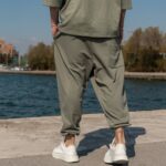 Σετ T-shirt & japaneese baggy φόρμα χακί σε oversized γραμμή - Image 8